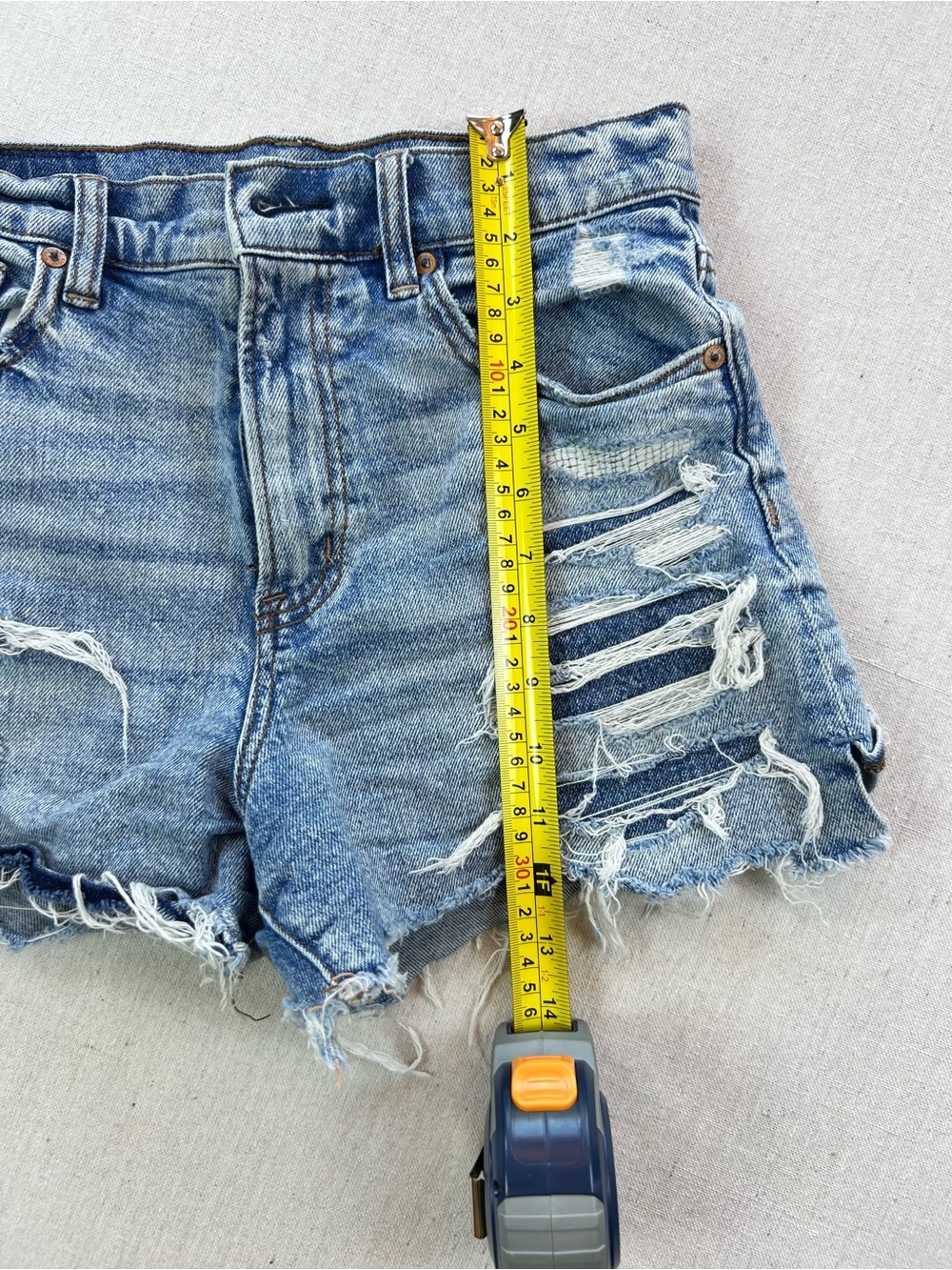 Women’s Distressed High-Rise Ripped Distressed Comfy Boho Indie Denim Shorts - 2 - Picture 8 of 9